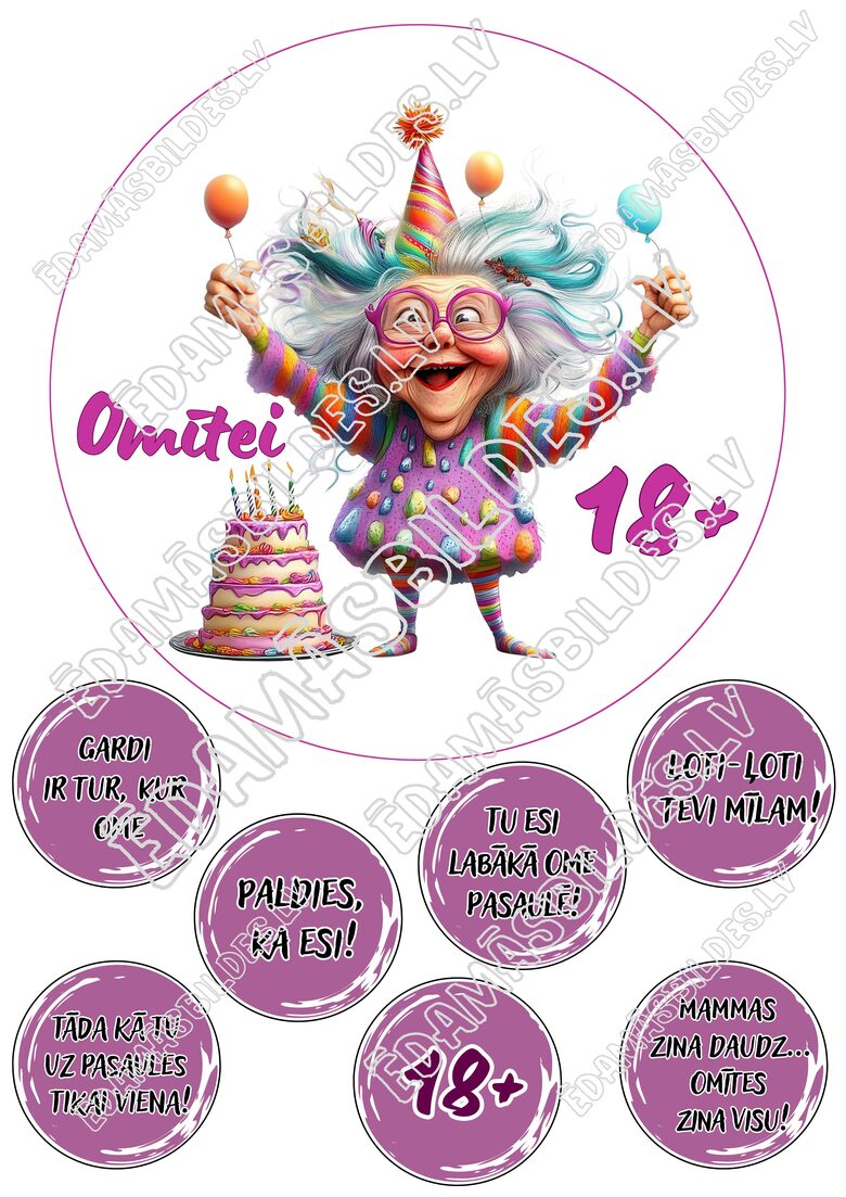 Cukura papīrs ar apdruku "Omītei 3"